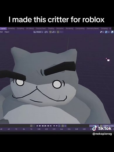 Creative Roblox Cat Character Design with Blender