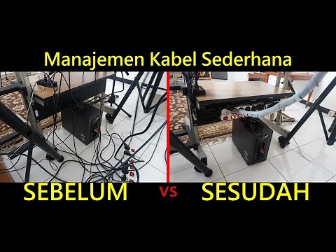 Manajemen Kabel Sederhana, merapikan kabel meja kerja/komputer dengan cara dan alat yang sederhana