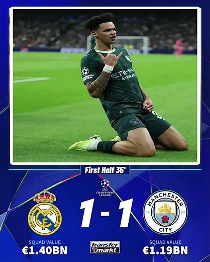 Champions League Showdown: Real Madrid 1-2 Man City