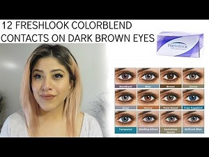 12 Freshlook Contacts on Dark Brown Eyes - Lens.me PROMO CODE : MIMI