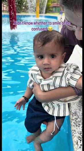 Baby’s First Pool Experience 🥹💙