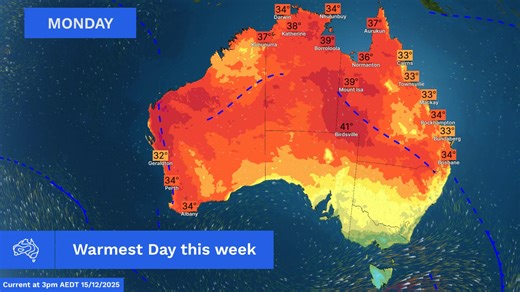Plenty of warm, summertime weather is on the way for the week ahead around Australia. Many places will have at least one very warm day, with temperatures much above the typical summer average. Different parts of the country will have their warmest weather at different times. This animation shows the warmest day(s) this week for that area. For many in the west, the start of the week will be the hottest. Then, for much of Victoria, South Australia, Tasmania and southern New South Wales, Thursday w