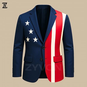 American Flag Suit – Patriotic Blazer & Navy Pants, 4th of July Costume - Etsy