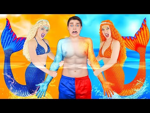Hot vs Cold Challenge | Mermaid on Fire vs Icy Mermaid