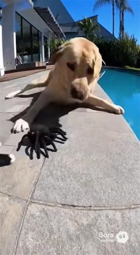 Cat Pranks Sleeping Labrador with a Super-Realistic Bug Toy! 🐶😴🐛😂 #shorts #dog #funnypets