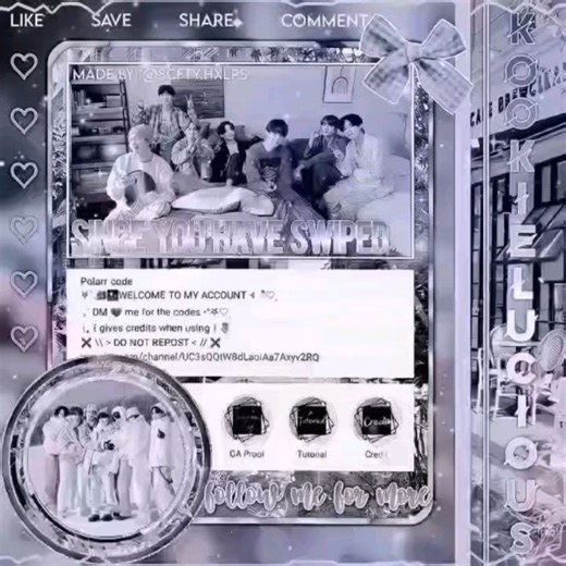 polarr code on Instagram: "Swipe for the code ᑎᗩᗰᗴ :: dice 🚫 DO NOT REPOST 🚫 ✨ GIVE CREDIT WHILE USING ✨ ✩｡:•.───── ❁ - ❁ ─────.•:｡✩ Rules : 🌺 Follow the tagged account 🌺 Like and comment "want" 🌺 Put the first slide on your story and tag me After that send proof to (me) @_kookielucious__ to get the code ｡☆✼★━━━━━ - ━━━━━★✼☆｡ ☾︎ Like , Comment and Save are highly appreciated ☽︎ 🍥•Don't Repost without my permission 🍥•Don't steal, Don't copy 