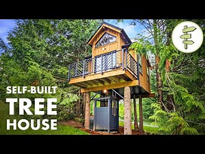 Stunning Ultra Tiny Tree House with Modern Interior Design - FULL TOUR  #Video