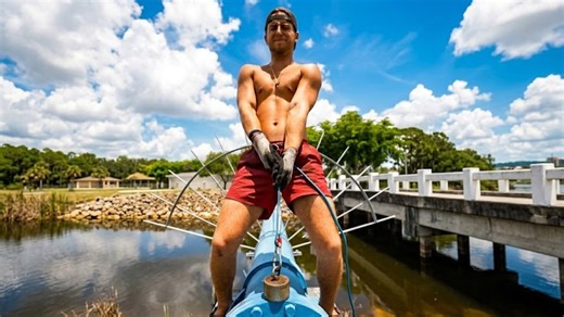 Watch what happens when the world’s strongest magnet hits the river bottom