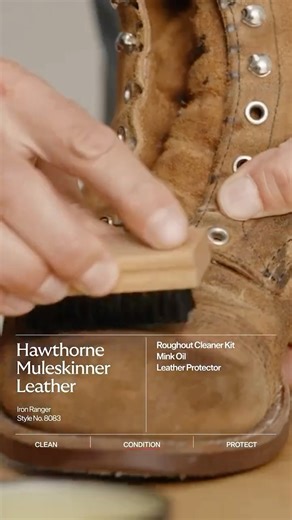 Iron Ranger #8083 保養日常 🧼 皮革｜Hawthorne Muleskinner 清潔｜Roughout / Nubuck Cleaner Kit 反毛皮清潔組 保養｜Mink Oil 貂油 防護｜Leather Protector 皮革防護噴霧 保養其實沒有想像中複雜 😎 選對產品、了解皮革特性， 用正確的方式照顧它， 把自己的靴子養得很好， 是一件輕鬆簡單的事！ 而且你會感受到皮革給你的回應 🤎 如果不確定該怎麼開始， 歡迎找時間到專櫃慢慢聊聊， 一起找到最適合你靴子的保養方式！ 🔥 了解靴履清潔保養｜門市資訊 ➤忠孝SOGO RED WING 專櫃 地址：台北市大安區忠孝東路四段45號6F 電話：0925-133-082 ➤信義遠百A13 RED WING 專櫃 地址：台北市信義區松仁路58號6樓 電話：02-8786-2931 ➤新竹巨城 RED WING 快閃專櫃 地址：新竹市東區中央路229號2樓 電話：0938-639-286 ➤台中遠百 RED WING 專櫃 地址：台中市西屯區台灣大道三段251號7樓北棟 電話：0926-256-579 ➤誠