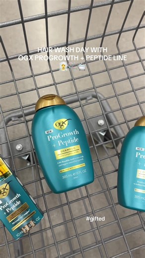 this new system by @OGX Beauty is exactly what I need to combat my postpartum hair loss. Go get yours at @Walmart! #OGX#OGXProGrowth #gifted #haircareroutine