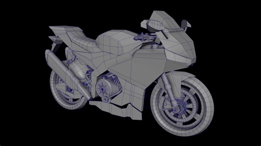 摩托车赛车建模制作-mid