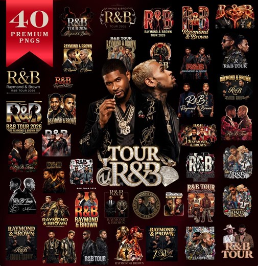Bundle 40 Premium PNG, Chris Brown Usher Raymond R&B TOUR PNG File, Chris Brown and Usher Raymond Tshirt Design Digital Download - Etsy