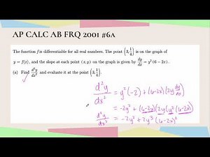 AP Calculus AB 2001 6A | Implicit Differentiation with Second Derivates #apcalculus #frq