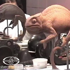 In addition to creating some of the most iconic characters and creatures for the big screen, legendary Stan Winston and his team were involved in creating some of the most memorable characters for many popular TV commercials. In this never before posted video from the SWS archive, key artist Christopher Swift and John Rosengrant sculpt one of the chameleon lizards at Stan Winston Studio for a Budweiser ad campaign. 🦎 #budweiser #stanwinstonstudio #commercial #sculpture #chameleon | Stan Winston