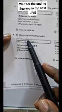 #tiktoklive #livehighlights A1 Lesen Exam – Goethe Zertifikat A1 German Exam #learngerman #german