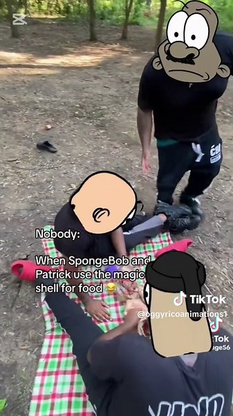 When Nico and Rico use the magic conch shell for food 😂 (4k memes) #ricoanimations0 #capcut #spongebob #nickelodeon #food #funny #shorts
