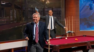 EXCLUSIVE: Before shooting pool with Trevor, Senator Lindsey Graham talks about Donald Trump's control of the GOP and what the U.S. could be doing to defeat ISIS in the Middle East. ►More Between the Scenes: http://on.cc.com/1MC9w7L | The Daily Show