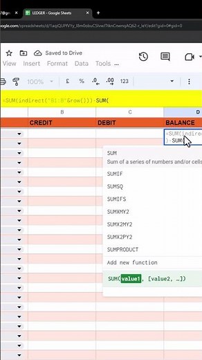Create Dynamic Credit Debit General Ledger in Google Sheets #spreadsheet