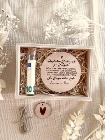 Wedding Gift, Engraved Money Gift for the Wedding | Wooden Box With Names, Date and Lemon, Beautiful Keepsake Box for the Registry Office - Etsy