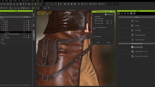 Character Creator 3 Tutorial - Optimizing Object Elements