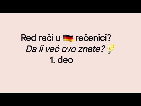 NEMAČKI A1/A2-RED REČI U REČENICI 🇩🇪 1.deo-‪@VioletaStanojevic-pv3ix‬