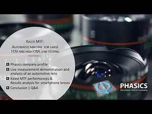 Kaleo MTF: Automated MTF & WFE measurement station for high CRA lenses