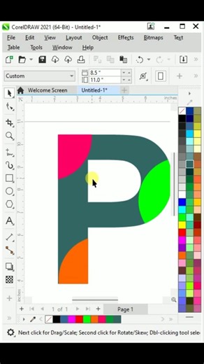 P color design || tutorial #coreldraw #art #viral #design