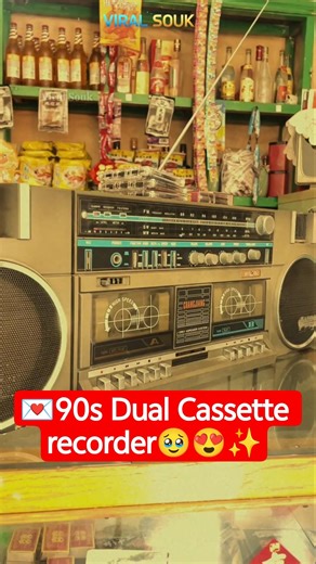 💌Vintage 90s Dual Cassette Tape Recorder 🎶 Nostalgic Music Player #nostalgia