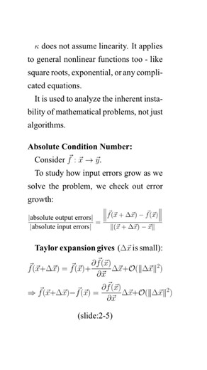 NA007-2: Condition Numbers (Absolute and Relative Kappa)