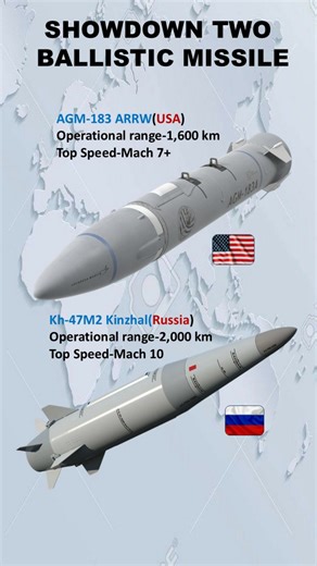 Showdown two ballistic missile | Kh-47M2 Kinzhal vs AGM-183 ARRW #usa #russia | DfxGraphics