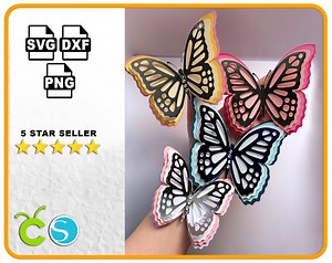 Butterfly SVG, 3D Butterfly Svg, Butterfly Template, Layered Butterfly Svg for Cricut and Silhouette - Etsy