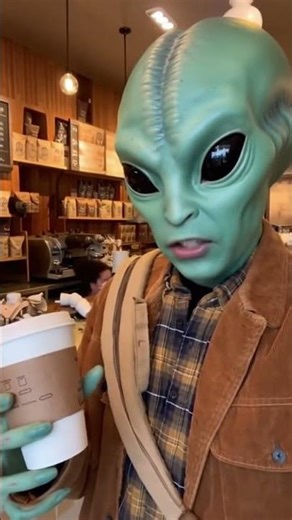 Even Aliens Need Oat Milk 👽☕️#shorts #scificomedy #alien