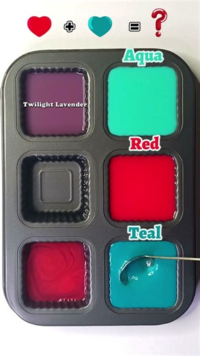 😍🎨 Mix the three colors Aqua + Red + Teal to create truly surprising and interesting colors. #asmr