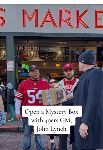 MJM Authentics is out on the streets of Seattle before the 49ers face the Seattle Seahawks tonight. We’re giving away mystery boxes to faithful 49ers fans with the help of the 49ers General Manager, John Lynch. Let’s see what’s inside! Feeling lucky? Purchase your own today at mjmauthentics.com (Link in Bio). #mysteryboxes #sf49ers #49ersmemorabilia #divisionalround #49ers