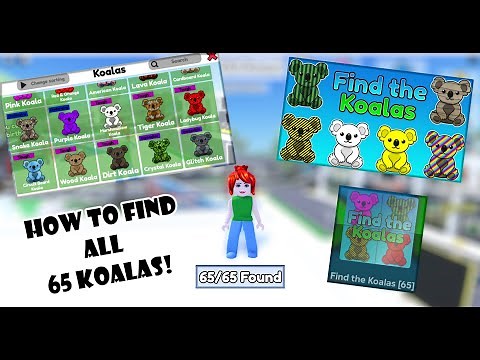 How to find all the Koalas in "Find the Koalas (65)" Roblox 17 July 2024
