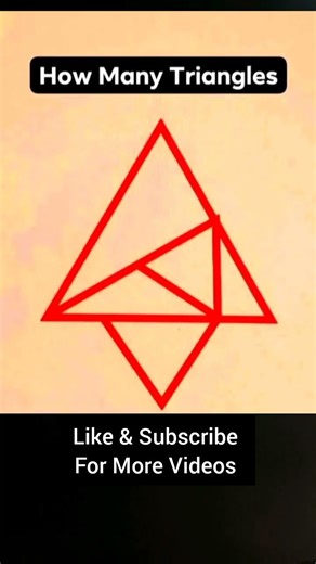 How Many Triangles | Tricky Math Triangle Puzzle #trickymaths #triangle #shortsfeed #puzzle #iqtest