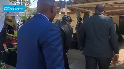 Chief Justice Mumba Malila arrives at Belvedere Lodge to sign the book of condolences for former Republican President Edgar Lungu. CREDIT: CHISHIMBA BWALYA/DAILY MAIL | Zambia Daily Mail