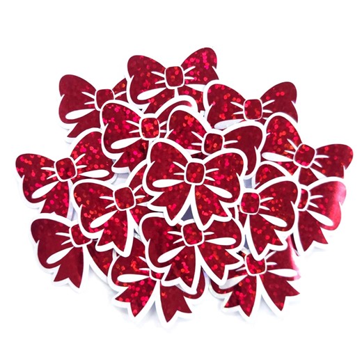 Bow Stickers, Small Sparkly Red Ribbon Vinyl Decals, Clear Outline - Etsy