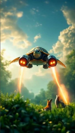 Flying Turtle with Jetpacks | Futuristic Nature Art in 3D | Surreal Animal Encounter