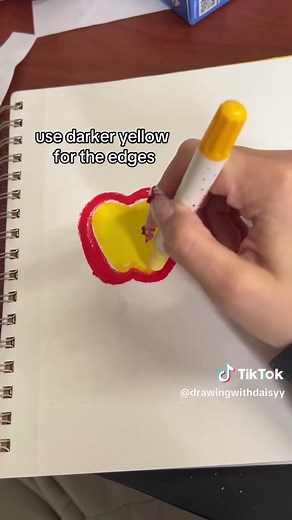 Easy Silky Crayon Apple Drawing Tutorial