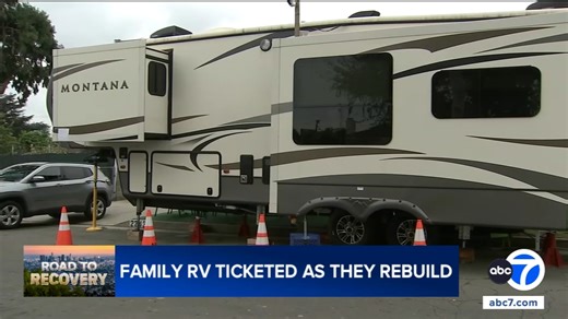 Altadena family cited for parking trailer outside fire-damaged home