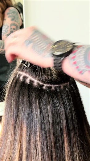 I love a good weft refit 💇🏼‍♀️ is it because I can actually sew 🤔possibly #weft #extensions ##hair #fyp #hairtok