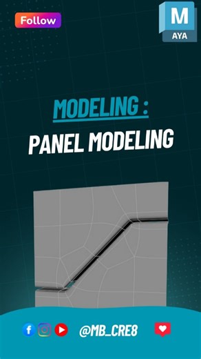 MB_Cre8 | 2D/3D Artist on Instagram: "How to Model Panel in Maya! Clean hard-surface panel modeling practice focused on edge flow, proportions, and subdivision-ready topology. . . . #3DModeling #HardSurfaceModeling #GameArt #3DArtist #Maya3D #SubdivisionModeling #Topology #GameDev #3DWorkflow #CGArtist #gamedev #gameassets #lowpoly #indiegamedev #autodeskmaya #reels #reelinstagram #viralreels"