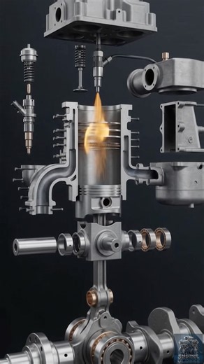 2 Stroke engine working principle 👩‍🔧🛠️ #Engine #machine #mechanic #generator #engineering