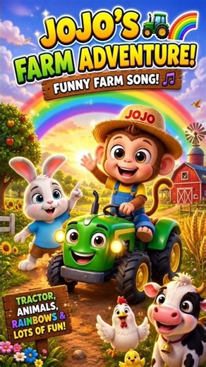 Jojo’s Funny Farm Adventure 🚜🌈 #shorts #cartoon