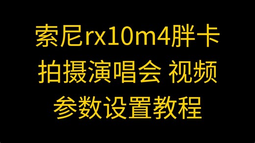 索尼rx10m4胖卡拍摄演唱会 视频 参数设置教程