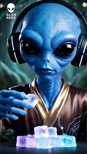 👽 Alien ASMR | Eating Glowing Jelly Ice Cubes | No Talking, Just Pure Chewing Sounds