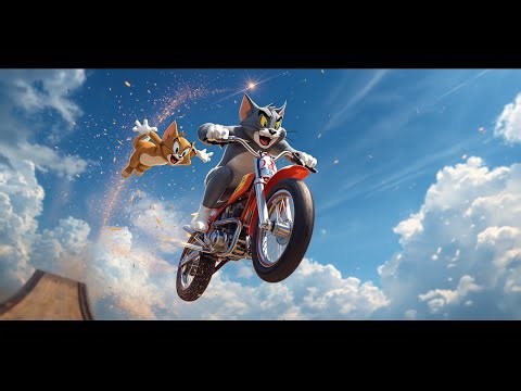 Tom and Jerry’s Crazy Sky Bike Ride 🚲☁️ | Funniest Cartoon Adventure for Kids!