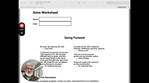 Aims Worksheet Overview