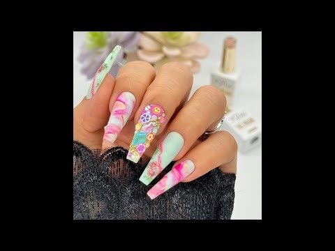 Beginners Nail Art Tutorial - How to Quick Easy Simple spring nail Art💐